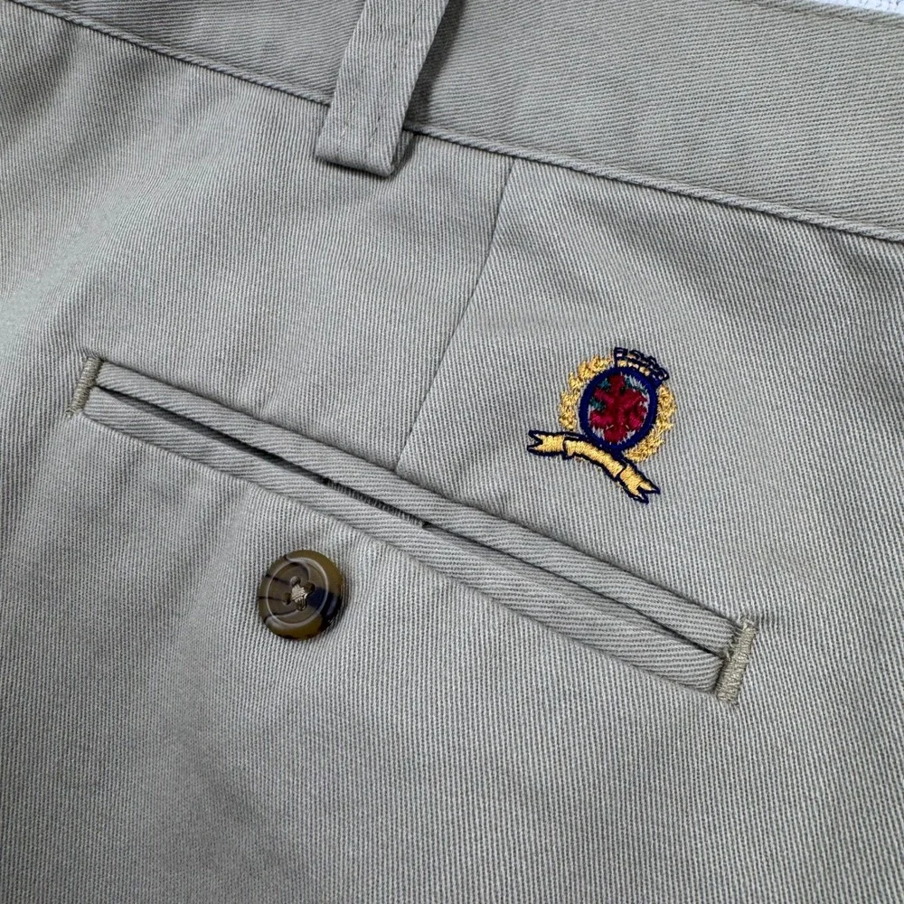 VTG 90s Tommy Hilfiger Pleated Khaki Chino Pants Cotton Twill 38x30‎ Y2K Dad